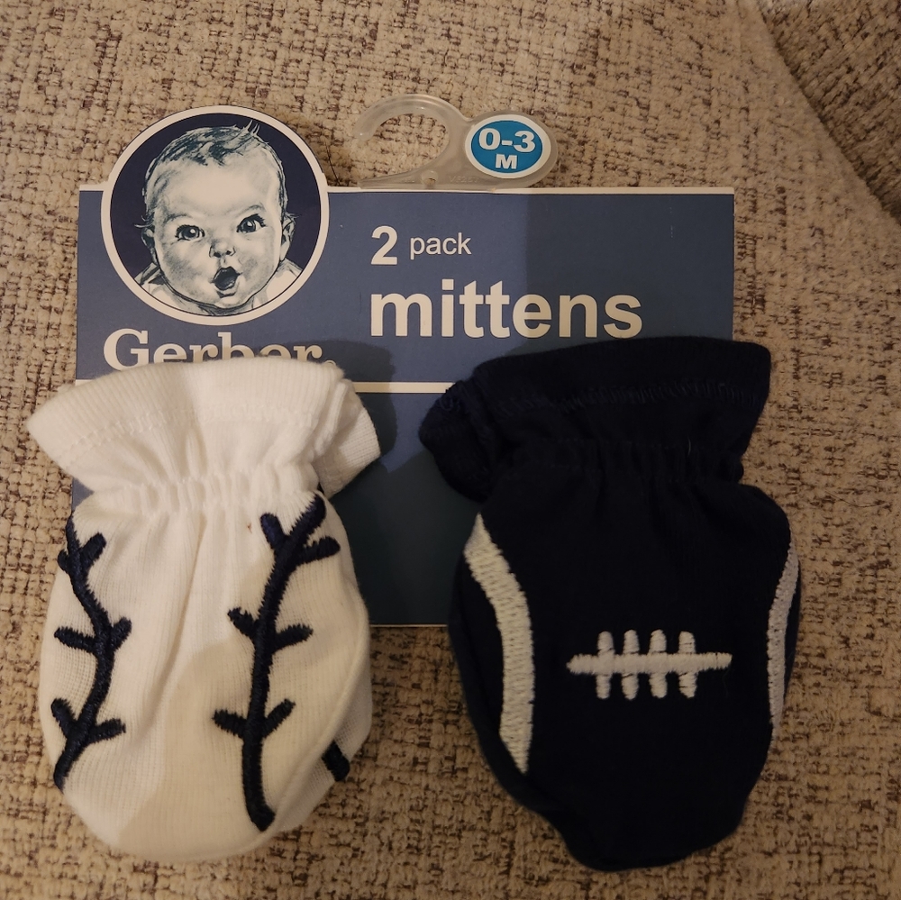Baby Football mittens 0-3 mos.